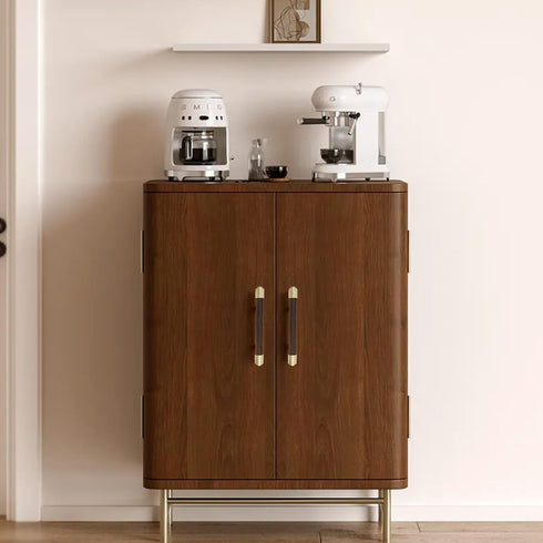 2 5"/128mm Walnut,5"/128mm) Pcs Brass and Walnut Cabinet Pulls, Elegant Kitchen Drawer Handles, Luxury Kitchen Drawer