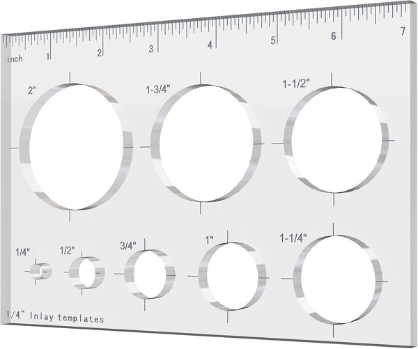 Hecfu 8 in 1 Router Template for Woodworking - 7"x4.7" Large Clear Acrylic