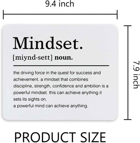 Mindset Definition Inspirational Quotes Mouse Pad, Non-Slip Rubber Base, 9.4 x 7.9 Inch for Desk Decor