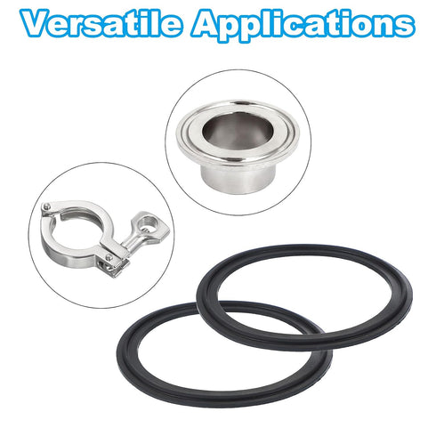 10pcs 91mm 73mm PATIKIL Tri Clamps Gasket, OD ID Sanitary TC Tri Clamps Gasket Tri Pipe Rubber Ferrule Washers Tube
