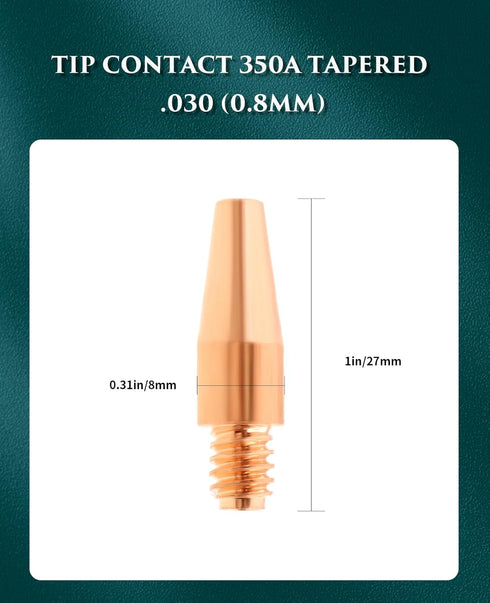 20PK MIG Welding KP2744-030T 0.030'' Tapered Contact Tips for Lincoln Magnum PRO MIG Gun