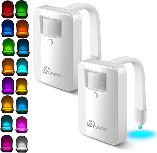Witshine Toilet Night Light 2 Pack - 16 Color Changing Motion Sensor