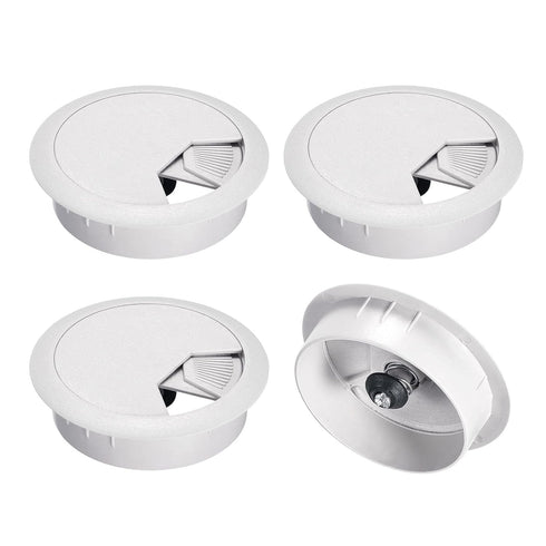uxcell 4Pcs Cable Hole Cover, 2 Inch/50 mm ABS Desk Cable Wire Cord Grommet Hole Cover for Office PC Desk Cable Cord