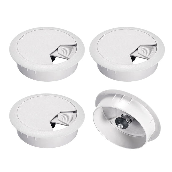 uxcell 4Pcs Cable Hole Cover, 2 Inch/50 mm ABS Desk Cable Wire Cord Grommet Hole Cover for Office PC Desk Cable Cord