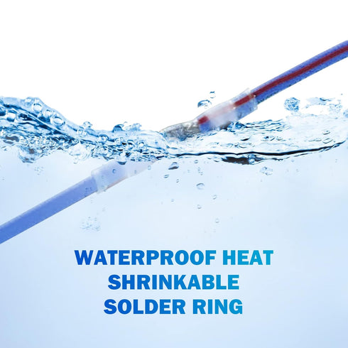 100Pcs 12-10 AWG Waterproof Solder Sleeve Heat Shrink Butt Connectors, Self Soldering Wire Connectors