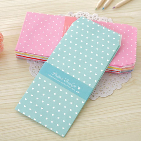 SCStyle 50 Pack Colored Envelopes 3.35 x 6.89 Inches 10 Unique Design Cute Coin invitation Gift Card Postcard Colorful Envelopes by SCStyle