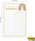 Modern Rainbow Responsibility Chart Sticky Note Pad, 50 Sheets, 8" x 11.5" Boho Chore Tracker Checklist
