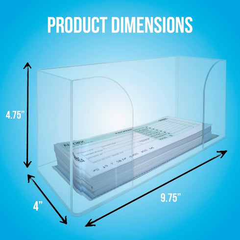 Nadex Clear Acrylic Check Tray, 2.5mm Thickness Durable Deposit Ticket and Cheque Holders for Deposit Slips and Vouchers