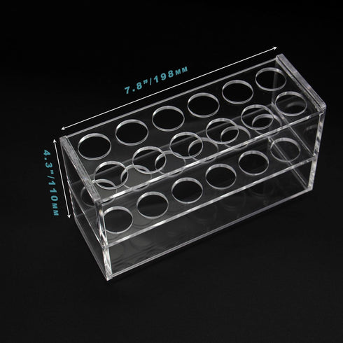 Acrylic Test Tube Holder Rack, 2x6 Wells, 12 Sockets for 50ML Test Tubes, Clear Acrylic Lab Stand