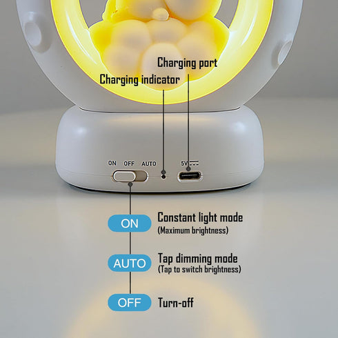 kvppvt 3 Cloud and Bunny Rechargeable Night Light, Safe Soft Silicone Material, Brightness Levels, Tap Control, Warm