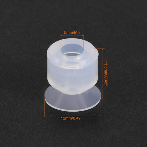 uxcell Suction Cups, 12mm Diameter x M5 Joint Silicone Vacuum Pneumatic Suction Cup