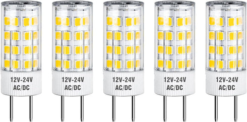 Maelsrlg GY6.35 LED Bulb, 4W(50W Equivalent), 12V-24V AC/DC, Warm White 3000K, 500