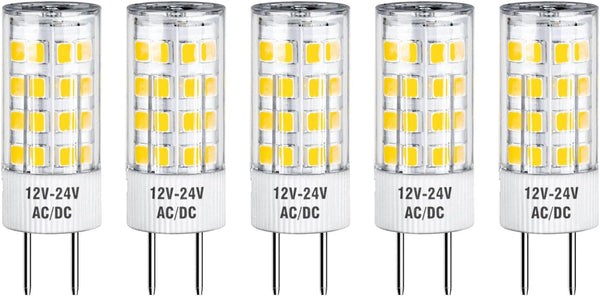 Maelsrlg GY6.35 LED Bulb, 4W(50W Equivalent), 12V-24V AC/DC, Warm White 3000K, 500