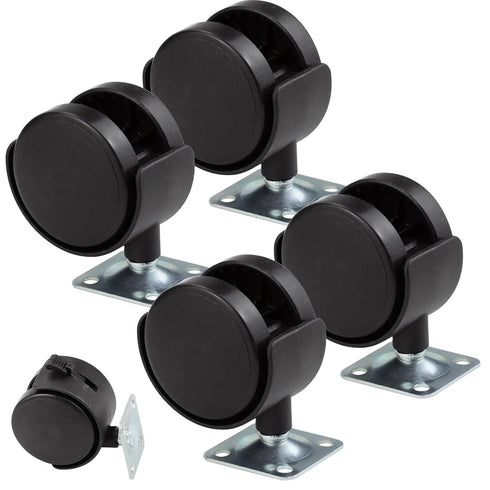 4 Pack 2 Inch Plastic Casters, Nylon Furniture Wheel Replacement with Brakes