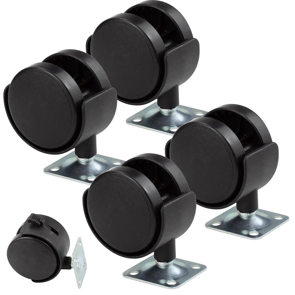 4 Pack 2 Inch Plastic Casters, Nylon Furniture Wheel Replacement with Brakes