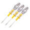 uxcell AC 100-500V Voltage Tester with 3.5mm Slotted Phillips Screwdriver, Clear and Yellow, Pack of 3