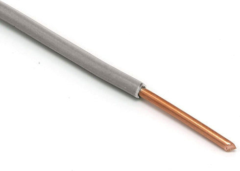 THE CIMPLE CO 25 Feet (7.5 Meter) Insulated Solid Copper THHN/THWN Wire - 14 AWG, Grey