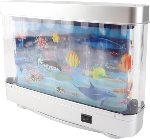 LiebeWH Artificial Aquarium Night Light with Mini Fake Fish Tank Lamp USB Powered Desk Decor for Kids Baby Sensory Play