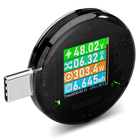 USB C Power Meter Tester, USB Multimeter 4.5-50V 0-6A, Touch Control Voltage Current Capacity Amp Volt Voltmeter.