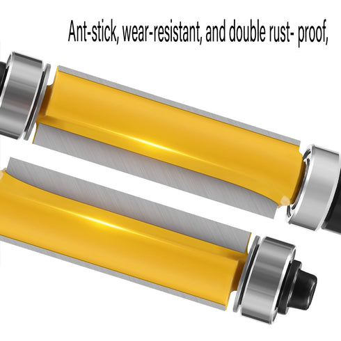 Ozmatip 5Pcs Set 1/4 Inch 1/2 Inch 33/64", 3/4", 1", 1-1/4", 1-1/2" Inch Top and Bottom Bearing Flush Trim Router Bits