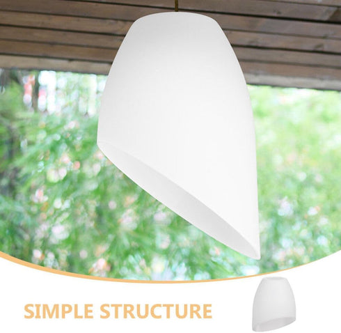 2pcs 42mm Angoily Plastic Small Lamp Shade Floor Light Covers Replacement White Shade Covers Inclined Horseshoe Shape
