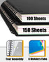 Spiral Notebook - 5 Subject Notebook, College Ruled Notebook With Dividers Pocket, Tabs Label, 11" Ruler, 300 Pages, for Writing Journal, Home & Office, School Supplies, 8.5''x11''Black by MOWEE