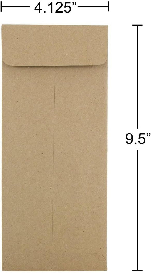 JAM PAPER #10 Policy Business Premium Envelopes - Brown Kraft Paper Bag - 4 1/8 x 9 1/2 - 50/Pack