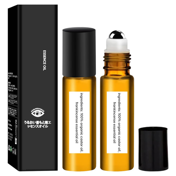 Time Eraser Oil, Roller Ball Castor Oil for Eyes, Frankincense Rollerball, Bags Under Eyes (2 boxes)