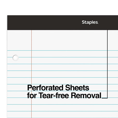 by STAPLES 8.5 11.75, 3Pack STAPLES Notepads, x Narrow Ruled, White