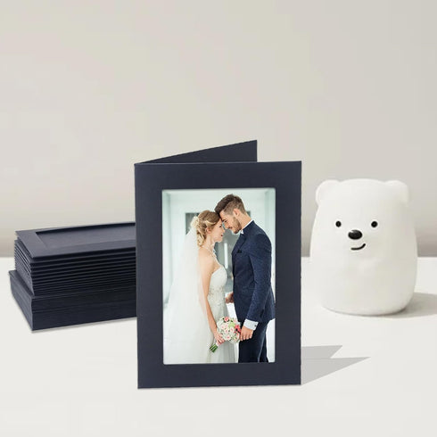 60 Packs 5 7 Silunkia Black Photo Frame Cards and Envelopes for x Picture, Paper Picture Frames with Self Seal