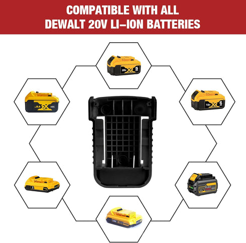 2 Pack USB Charger Adapter for Dewalt 20V Li-ion Battery with USB Output & Type-C Fast Charging