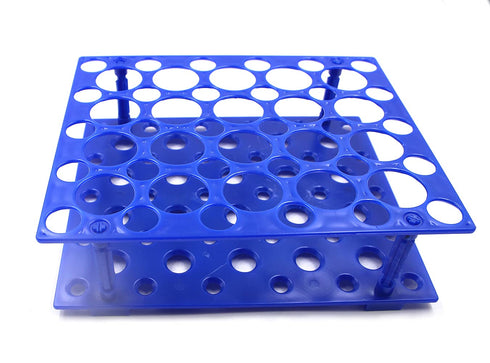 50-Well Blue Plastic Detachable Lab Test Tube Rack Holder for 10ml, 15ml, 50ml Centrifuge Tubes