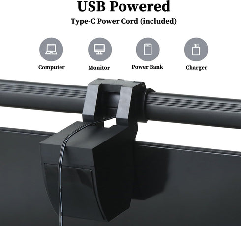 Dimmable CATPOWER Computer Monitor Light Bar, LED Screen Light Bar for Workspace, Monitor Lamp, Button Control Monitor