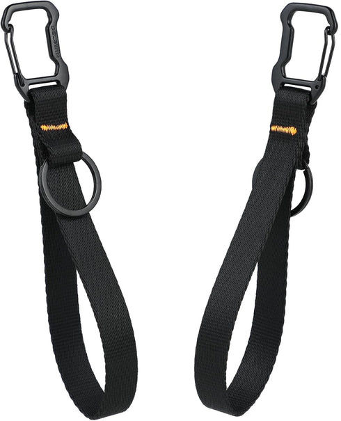 DELSWIN Heavy Duty Wristlet Keychain Lanyards with Carabiner and Key Ring - Black