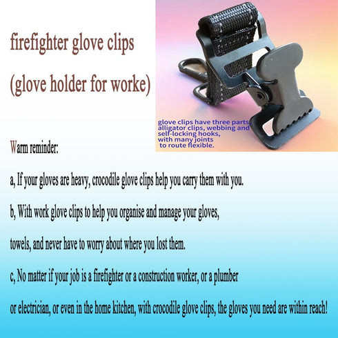 ZHIRONGFA Firefighter Glove Clip, Multi-purpose Glove Clip to Keep Gloves Organized & Handy, Firefighter, Golf, Yard