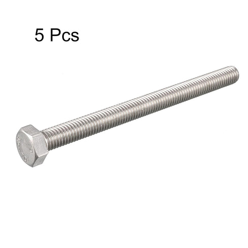 uxcell M8 x 100mm A2 Stainless Steel Fully Threaded Hex Head Screw Bolt (5 Pcs)
