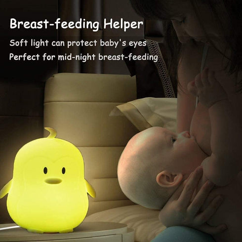 9 Animal-shaped Big Night Light for Children/Adult, Rechargeable LED Soft Silicone (BPA Free) Bedside Lamp, Adjustable