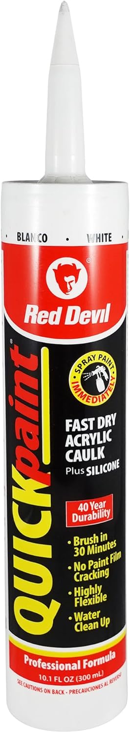 Red Devil 0946 Fast Dry Acrylic Caulk, 10 Ounce, White, 1-Pack
