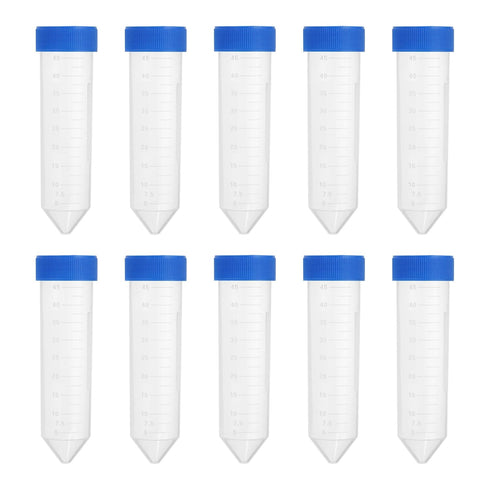 PATIKIL 50ML Plastic Centrifuge Tubes, 100 Pcs Leak-Proof Test Tube Container with Blue Screw Caps