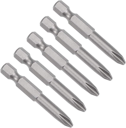 uxcell 5 Pcs 6mm PH2 Magnetic Phillips Screwdriver Bits, 1/4 Inch Hex Shank, 2-inch Length S2 Power Tool