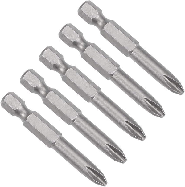 uxcell 5 Pcs 6mm PH2 Magnetic Phillips Screwdriver Bits, 1/4 Inch Hex Shank, 2-inch Length S2 Power Tool