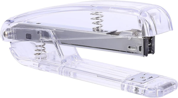 Tofficu 1pc Silver Stapler, Plastic Desktop Stapler, Heavy Duty, One Touch Stapler, Manual Stapler for Office