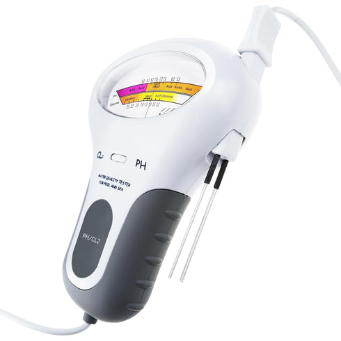 (CL2) Dual-Function Water Tester: pH & Chlorine Meter for Pools, Spas, Hydroponics & Drinking Water, Pools, Spas