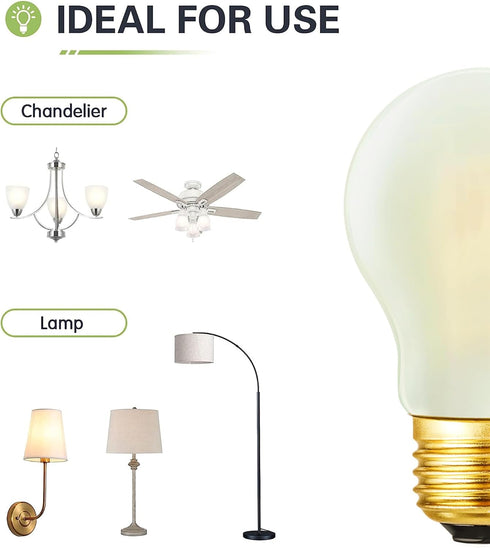 DONDDA E26 Bulb A15 Bulb 4W 40 Bulb Dimmable AC120V 4000K E26 Bulbs 40 400lm 6Pack Frosted Edison Light Equal watt