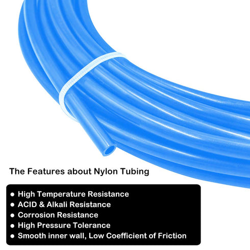 Beduan 32.8ft Blue 4 mm OD Pneumatic Air Line Tubing Nylon Hose for Fluid Transfer or Air Brake System
