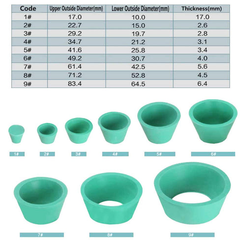 Suction Bottle Pad Silicone Funnel Holder Kit, 9 in 1 Buchner Funnel Flask Adapter with Green Rubber Seal