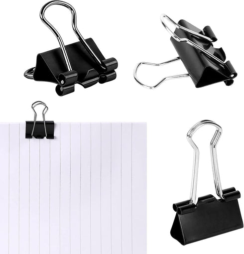 SANNIX 150 PCS Mini Binder Clips, 5/8 inch 15mm Black Paper Clamps