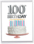 The Best Card Company 100th Birthday Card with Envelope (8.5 x 11 Inch) - Big Stationery Greeting for 100 Years Old