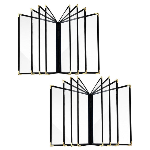 2Pack Menu Covers 8.5x11 inch - 16 View Clear PVC Menu Covers
