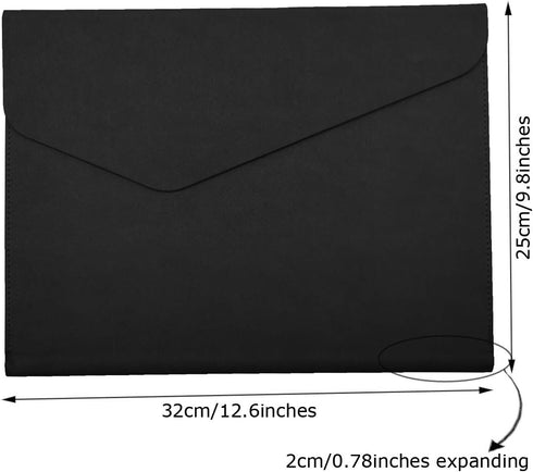 Enyuwlcm A4 File Folder Document Holder, Waterproof PU Leather Portfolio Envelope Case with Invisible Magnetic Closure,